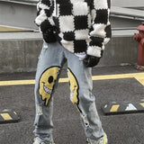 Irregular Ripped Hole Jeans Denim Pant Woman Man Straight Patchwork Baggy boyfriend y2k Punk Kpop Harajuku Streetwear Hip Hop aidase-shop