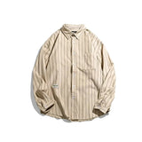 Aidase Japanese Vintage Shirts Men Women Harajuku Striped Loose Cardigan Coat Spring Autumn Thin Cargo Long Sleeves Casual Unisex Tops aidase-shop