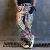 AIDASE  -  Colors Print  Denim Pants Jeans Men Streetwear Fashion Hip Hop Loose Casual Straight Oversize Wide Leg Baggy Jeans Trousers aidase-shop