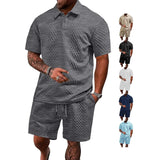 AIDASE  -  Summer European and American jacquard cloth men's casual sports thin lapel polo shirt short-sleeved suit aidase-shop