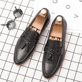 AIDASE  -  Men Shoes Business Fringed Shoes Black Brown Casual Comfortable Flip-top Designer Fashion Leather Shoes Social Shoes Men aidase-shop