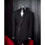 Aidase Luxury Black Double Breasted Men Suits Formal Wedding Tuxedo Gentlemen Blazer Homme High Quality 2 Piece Jacket Pants Set aidase-shop