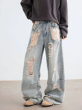 AIDASE  -  Men's Ripped Jeans Korean Style Trendy High Street Stylish Versatile Trousers 2025 Autumn Niche Design Denim Pants 21E7188 aidase-shop