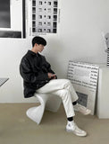 AIDASE  -  Leather Jacket Men's Spring New Trend Korean Autumn PU Leather Casual Baseball Uniform aidase-shop