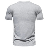 AIDASE  -  Men's Casual and Fashionable Short Sleeved T-shirt with Button Decoration on The Hem, Split Round Neck Short Sleeved T-shirt aidase-shop
