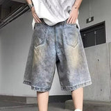 AIDASE  -  American Style Male Denim Shorts Vintage Double Pocket Design Summer New Loose Casual Cargo Pants Trendy Menswear 21E6699 aidase-shop