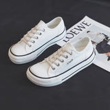 AIDASE  -  Girls White Light Brown Sneakers Designer Canvas Shoes Women Low Top Sneakers Wide Toe Lace Up Trainers Shoes Comfortable aidase-shop