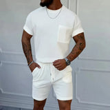 AIDASE  -  Man Tuxedo Suits Male Two Piece T Shirt Business Casual Half Sleeve High Slim Fit Shorts Set Big And Tall Suits Ropa De Hombre