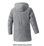 AIDASE  -  Korean Style Winter New Fashion Men's Plus Size Casual Trendy Solid Color Loose Simple Basic Hooded Quilted Coats Male Parkas aidase-shop
