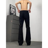 AIDASE  -  Black Bell Bottom Jeans Men's Autumn Versatile Handsome High Waist Slimming Leg Lengthening Casual Wide Leg Pants aidase-shop