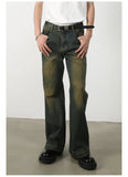 AIDASE  -  Washed To Make Old Loose Micro-flared Jeans, Men's Four Seasons New Fashion Straight Wide-leg Pants, Casual Floor-length Jeans aidase-shop