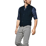 AIDASE  -  Men'S Retro Button Vest Jacket Men'S Fashionable Street Jacket Mens Single Breasted Vest Solid Color Fashionable Coat 바람막이 aidase-shop
