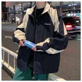 AIDASE  -  Men's Casual Jacket Contrasting Color Retro Streetwear Coat Zip Up Jacket Windbreaker Thin Sports Coats Outdwear Hiking Clothes