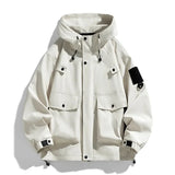 AIDASE  -  New Men's Hooded Jackets Fashion Loose Outwear Male Solid Waterproof Outdoor Bomber Jacket  Casual Couple Streetwear Tops aidase-shop