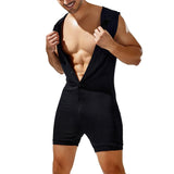 AIDASE  -  New Mens Sexy Front Button Hooded Jumpsuit Fitness Rompers Home Lounge One-piece Pajamas Male Vest Bodysuit Sleepwear Sportwear aidase-shop
