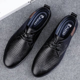 55.42Aidase New Men Casual Leather Shoes Fashion Brand Classic Men  Leather Shoes Brown/Black Hot Sale Breathable Business Lace-Up Men Shoes aidase-shop