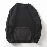 AIDASE  -  Japanese Men's Warm Fleece Pullover Hoodie for Autumn Winter Casual Versatile Pullover Top Self Heating Zipper Pocket Sweatshirt aidase-shop