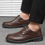 AIDASE  -  Luxury Brand Men Oxfords Loafers Genuine Leather Dress Shoes Brogue Lace Up Italian Mens Casual Shoes Moccasins Plus Size 39-44 aidase-shop