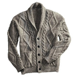 AIDASE  -  Men's Single-breasted Sweater for Autumn and Winter, European and American Fashion, Solid Color, Long-sleeved, Lapel Top Coat aidase-shop