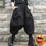 Aidase Harem Black Pants Women Baggy M-3XL Temper Big Pockets Unisex American Streetwear Teens Y2k Clothes Trousers Personal Pantalones