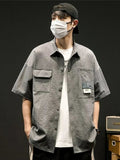 AIDASE  -  Summer Men Short Sleeve Shirts Japanese Casual Lapel Blouses High Street Multi-pocket Oversized Shirt Fashion Camisas De Hombre aidase-shop