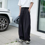 AIDASE  -  Black Suit Pants Men Oversized Fashion Social Mens Dress Pants Korean Loose Wide Leg Pants Mens Office Formal Trousers M-3XL