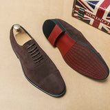 Aidase Men's Oxford Shoes Brand Suede Leather Shoes Vintage Slip-on Classic Casual Men Driving Shoes Wedding Male Dress Shoes Pointed aidase-shop