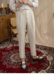 AIDASE  -  New 2025 Men's Neapolitan Mid High Waist Straight Casual Trousers British Retro Versatile Long Pants Summer Fashion Men's Wear aidase-shop