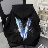 AIDASE  -  American Retro Letter V Graphic Fleece Y2K Hoodies For Men Hip Hop Fashion Oversized Hooded Sweatshirts Streetwear Hoody Clothes aidase-shop