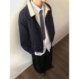 AIDASE  -  Japanese Sle White Long Sve Casual irt for Men Youthful Feeling Outerwear Trendy Brand College Sle Loose Fit aidase-shop
