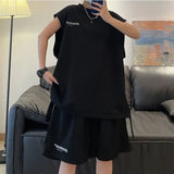 AIDASE  -  Sleeveless Sports Suit Men's Spring and Summer New Loose Trend Korean Couple Vest T-shirt Casual Two-piece Set aidase-shop