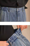 AIDASE  -  Vintage Cotton Men Jeans Suit Pants Elastic High Waisted Straight Trousers British Business Style  Casual Naples Denim Pant aidase-shop