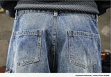Aidase American Style Multi Pocket Denim Pants Men Spring Autumn Loose Straight Trouser Trendy Vintage Cargo Jeans Fashion Streetwear
