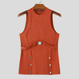 AIDASE  -  Men Tank Tops Solid Color O-neck Sleeveless Skinny Casual Vests Men Streetwear Summer Knitted Fashion Men Clothing 2025 aidase-shop