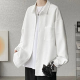 AIDASE  -  Long-sleeved Autumn Winter Men's Velvet Jacket Trendy Loose New Jacquard Shirt aidase-shop