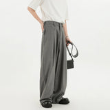 AIDASE  -  Grey Suit Pants Men Oversized Fashion Black Dress Pants Men Korean Loose Wide Leg Pants Mens Office Formal Trousers M-3XL aidase-shop