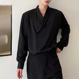 AIDASE  -  Winter New Men's Solid Color Long-Sleeve Shirt Japanese Retro Fashion Trendy High Street Loose Casual Niche Men's Top aidase-shop