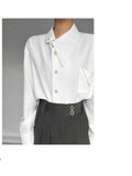 AIDASE  -  New Chinese Retro Design Niche Shirt Korean Style Fashion Trend Irregular High-end Shirt Neckline Chic Jacket Men Aesthetic aidase-shop