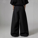AIDASE  -  Loose Fit Men's Casual Pants with Pockets Pleated Slimming Daily Simple Style Pure Color Imported from Mainland China aidase-shop