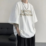 AIDASE  -  Fashion O-Neck Short Sleeve Casual Printed Letter T-Shirts Men Clothing Summer New Loose Korean Tops All-match Tee Shirt aidase-shop