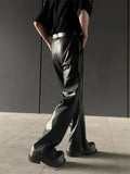 AIDASE  -  American Retro High-End PU Leather Casual Pants Men's Niche Design Loose Wide Leg Versatile Long Trousers aidase-shop