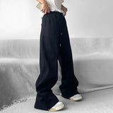 Aidase Mens Casual Niche Wide Leg Pants Genderless 2024 New American Streetwear Versatile Simple Solid Color Floor-Mopping Pants Unisex aidase-shop