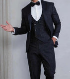 AIDASE  -  Shine Wedding Men Suit Business Wear Tailor-Made Gentleman Tuxedo 3 Pcs Coat Vest Pants Party Singer Groom Suits Size Customized aidase-shop
