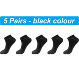 AIDASE  -  High Qualty Men's Bamboo Fiber Socks Short Summer Breatheable Anti-Bacterial Man Ankle Socks Busines 5Pairs Plus size EU38-46 aidase-shop