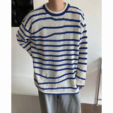 AIDASE  -  Light and Breathable Sweater for Men's Fashionable Irregular Striped Round Neck Pullover Tops aidase-shop