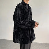 AIDASE  -  Spring Autumn New Men's Tide Korean Style Velvet Long Sleeve Blazer Niche Chic Casual Padded Shoulder Suit-Coats Ins W10344 aidase-shop