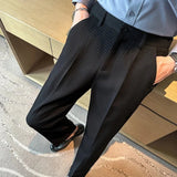 AIDASE  -  Trendy Casual Men's Pants Versatile Fashionable Ins New Model Youth Summer Artistic Trousers Checked Waist Breathable aidase-shop