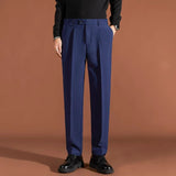AIDASE  -  Navy Blue British Trendy and Fashionable Drooping Trousers for Men's Tapered Casual Straight Business Suit Pants