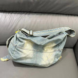 AIDASE  -  Korean Casual Large Capacity hobos denim Bags For Women Luxury Designer Handbag And Purse In Wide Straps Cloth Shoulder aidase-shop
