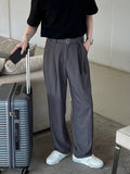 AIDASE  -  Men's Korean Streetwear Fashion Loose Vintage Waistband Casual Straight Suit Pants Commuting Long Trousers for Men aidase-shop